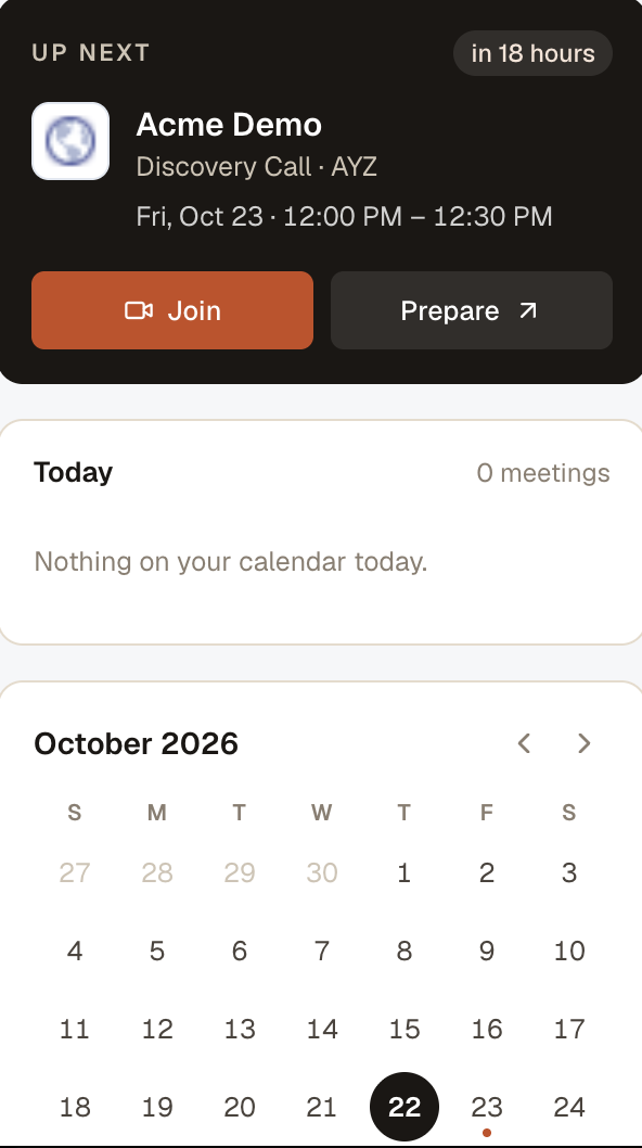 Upcoming SDR-booked meeting details